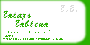 balazs bablena business card